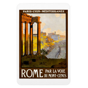 Ímã Vintage Roma Italy ou Roma Itallia poster de viage