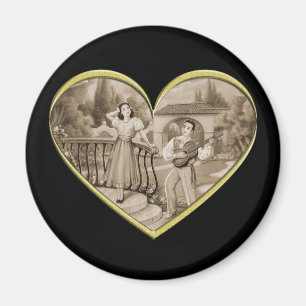 Imã Vintage Romance casal, amor de homem e mulher