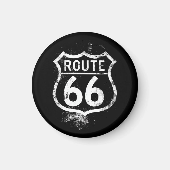 Imã Vintage Route 66 Distressed Sign Americana Travel  (Frente)