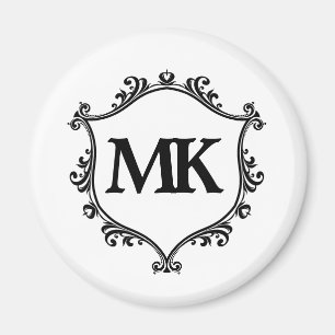 Imã Vintage royal shield - nome personalizado monogram