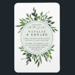 Ímã Vintage rustic watercolor quadro casamento<br><div class="desc">Vintage rústica com a cor da água. Moldura geométrica com decoração de folhagem com cor de água. Parte de uma coleção.</div>