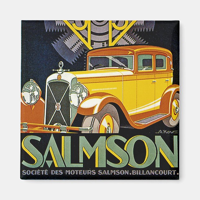 Imã Vintage Salmson Automobile Anúncio (Frente)