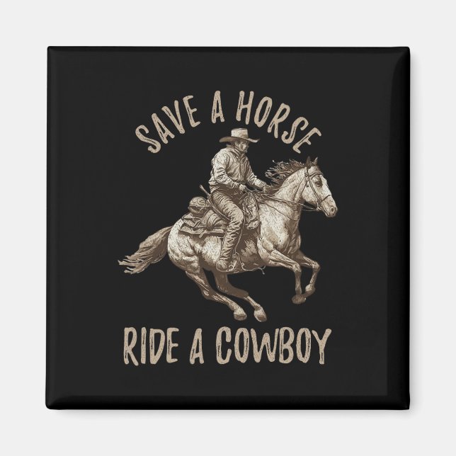 Imã Vintage Salvar Um Cavalo12 (Frente)