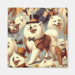 Imã Vintage Samoyed Dog Seless Painting