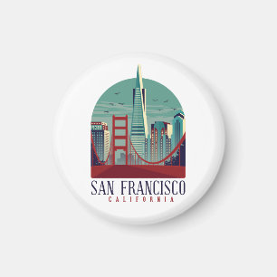 Imã Vintage San Francisco Cityscape