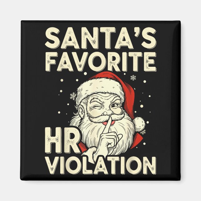 Imã Vintage Sarcastic Retro Hr Violation Christmas Off (Frente)