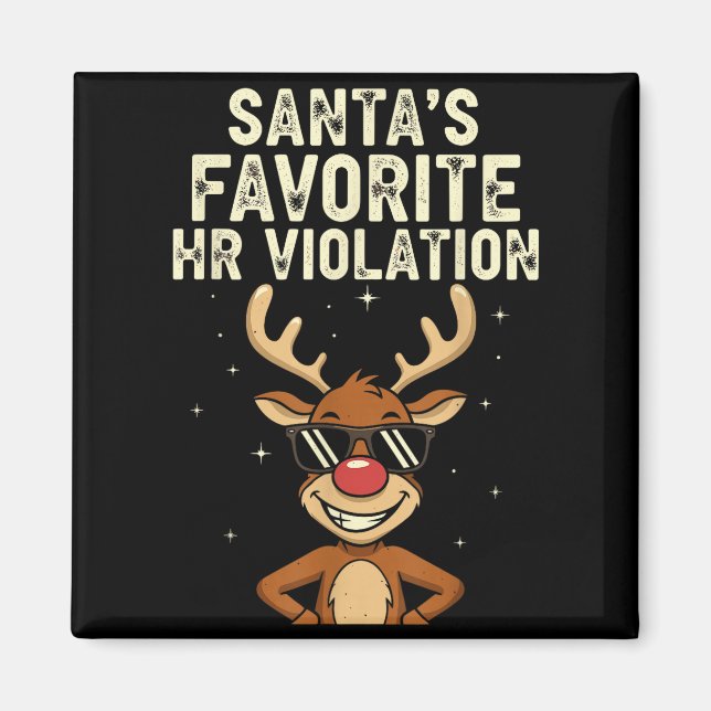 Imã Vintage Sarcastic Retro Hr Violation Christmas Off (Frente)