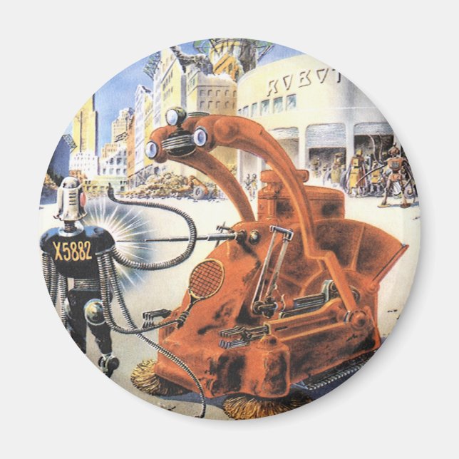 Imã Vintage Science Ficting Futurística Guerra de Alie (Frente)