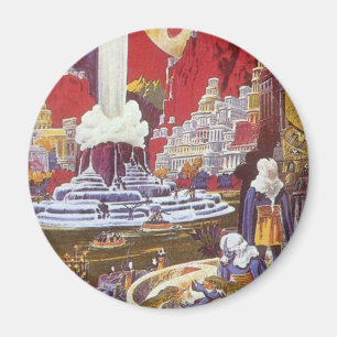 Imã Vintage Science Fiction, a Cidade Perdida de Atlan