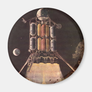 Imã Vintage Science Fiction Rocket explode fora do pla