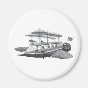 Imã Vintage Science Fiction Steampunk Airship Eclipse