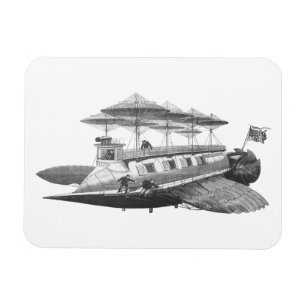 Ímã Vintage Science Fiction Steampunk Airship Eclipse