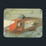 Ímã Vintage Science Fiction Steampunk Subsea in Sea<br><div class="desc">Imagem de vintage: futurista Science Fiction steampunk viagem e imagem de transporte. Um submarino vitoriano a viajar debaixo do mar com um grupo de turistas a ver com peixes,  águas-vivas e outras espécies marinhas. Um clássico design de ficção científica de quadrinhos retrô do futuro.</div>