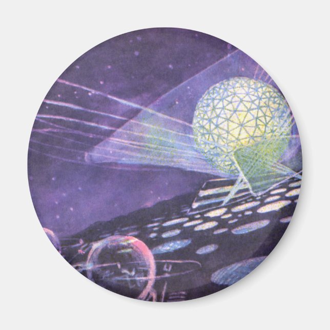 Imã Vintage Science Fiction, um orbe brilhante com Ali (Frente)