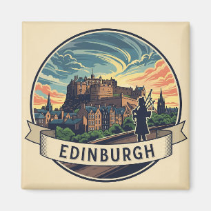 Imã Vintage Scotland Edinburgh Castle Viagem