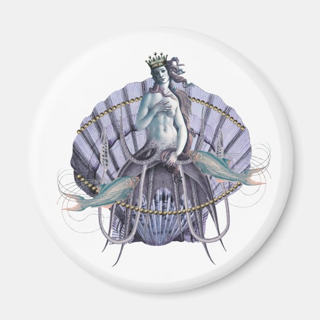 Imã Vintage Sea Witch Collage (Frente)