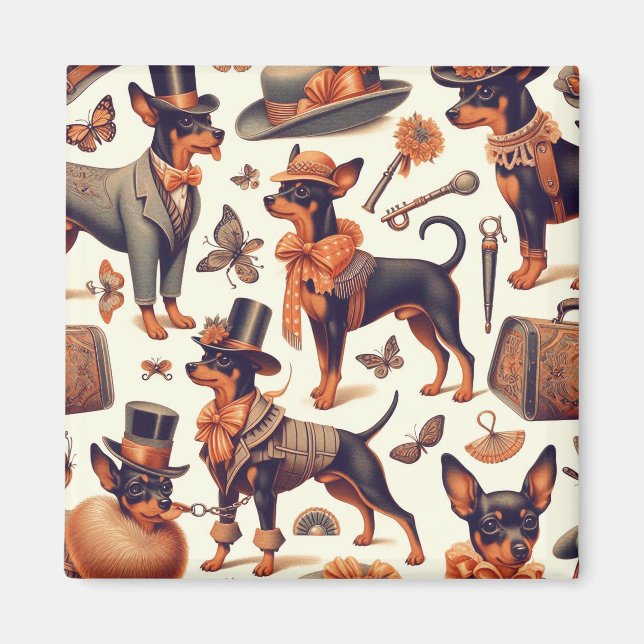 Imã Vintage Seamless Pinscher (Frente)