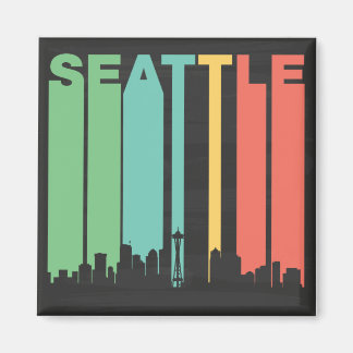 Imã Vintage Seattle Cityscape