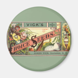 Imã Vintage Seed Packet Label Art, Vick's Choice Seeds