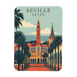 Ímã Vintage Seville Espanha da Catedral Viagem Souveni