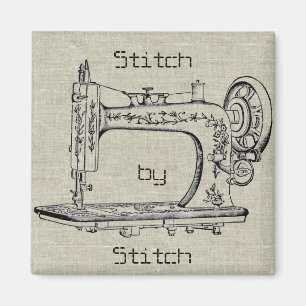 Imã Vintage Sewing Machine Stitch by Stitch