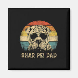 Imã Vintage Shar Pei Pai Cachorro paira sobre o pai&#;