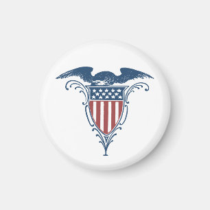 Imã Vintage Shield Red White Blue American Eagers