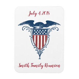 Ímã Vintage Shield Red White Blue American Eagers