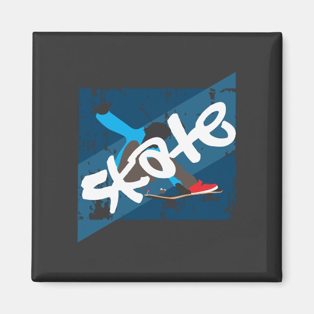 Imã Vintage Skateboard (Frente)