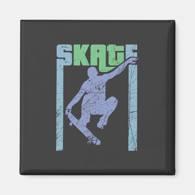 Imã Vintage Skateboard (Frente)