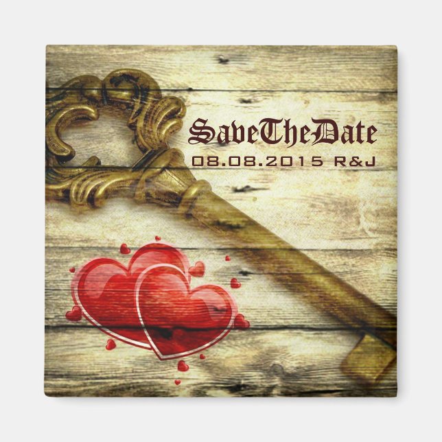 Imã vintage skeleton chave vitoriana do casamento stea (Frente)