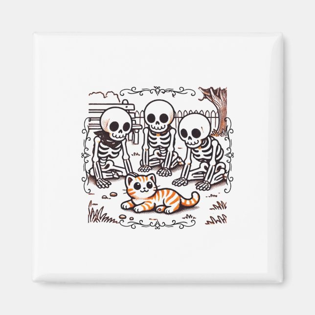Imã Vintage Skeleton Gathering Sticker (Frente)