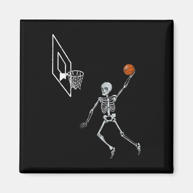 Imã Vintage Skeleton Sketll Player Dunking Hallow (Frente)