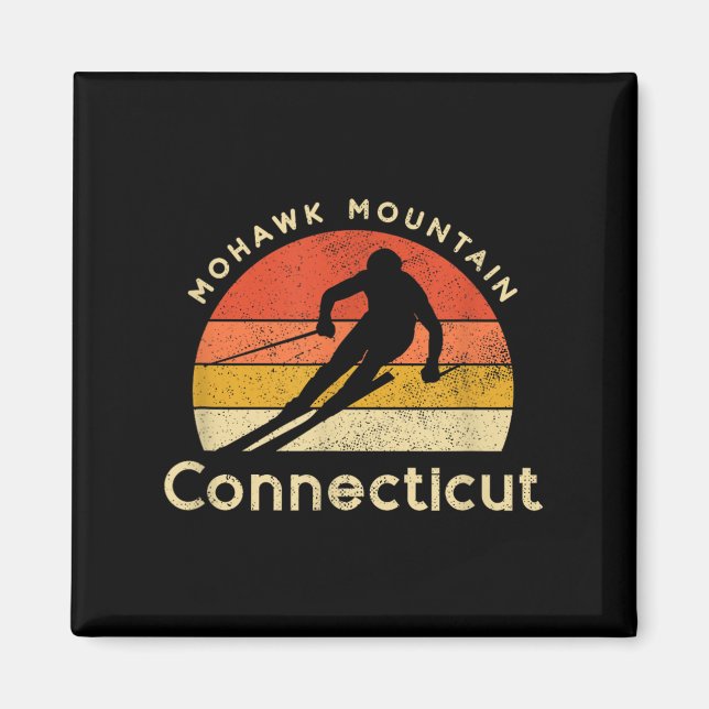 Imã Vintage Ski Mohawk Mountain Connecticut (Frente)