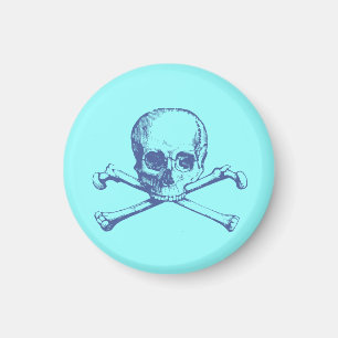 Imã Vintage Skull & Crossbones