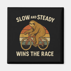 Imã Vintage Sloth Riding Bike Funny Retro Cycling