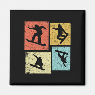 Imã Vintage Snowboard Snowboard Retro Men Women K