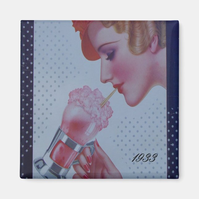 Imã Vintage Soda Fountain 1933 (Frente)