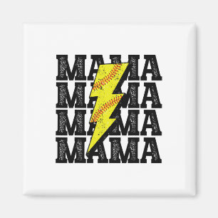 Imã Vintage Softll Mama Distressed Lightning Bolt Mãe