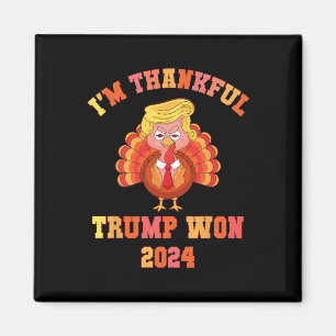 Imã Vintage, sou grato Trump venceu 2024, Funny Thanks