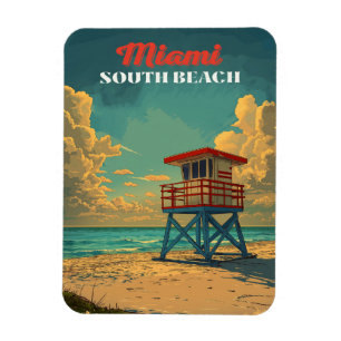 Ímã Vintage South Beach Miami
