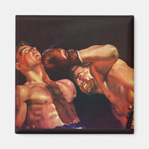 Imã Vintage Sports Boxers, Boxers Punindo a Luta