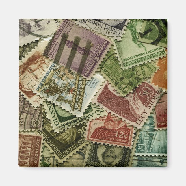 Imã Vintage Stamp Impressão (Frente)