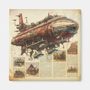 Imã Vintage Steampunk Zeppelin (11)