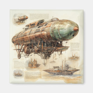 Imã Vintage Steampunk Zeppelin (4)