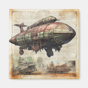 Imã Vintage Steampunk Zeppelin (6)