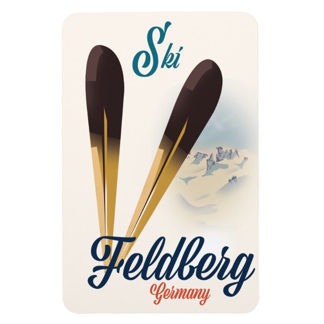 Ímã Vintage style Feldberg Alemanha ski poster (Vertical)