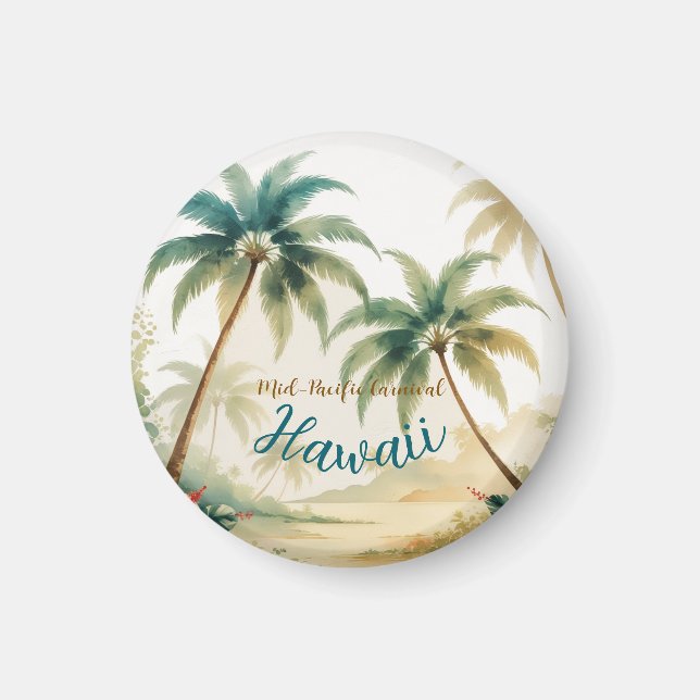Imã Vintage Style Havaiano Viagem Honolulu (Frente)