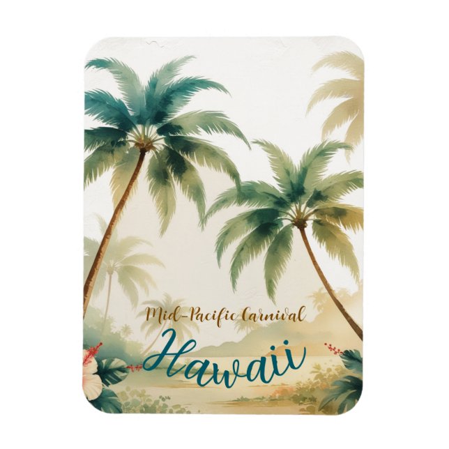 Ímã Vintage Style Havaiano Viagem Honolulu (Vertical)
