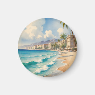 Imã Vintage Style Monte Carlo Beach Viagem